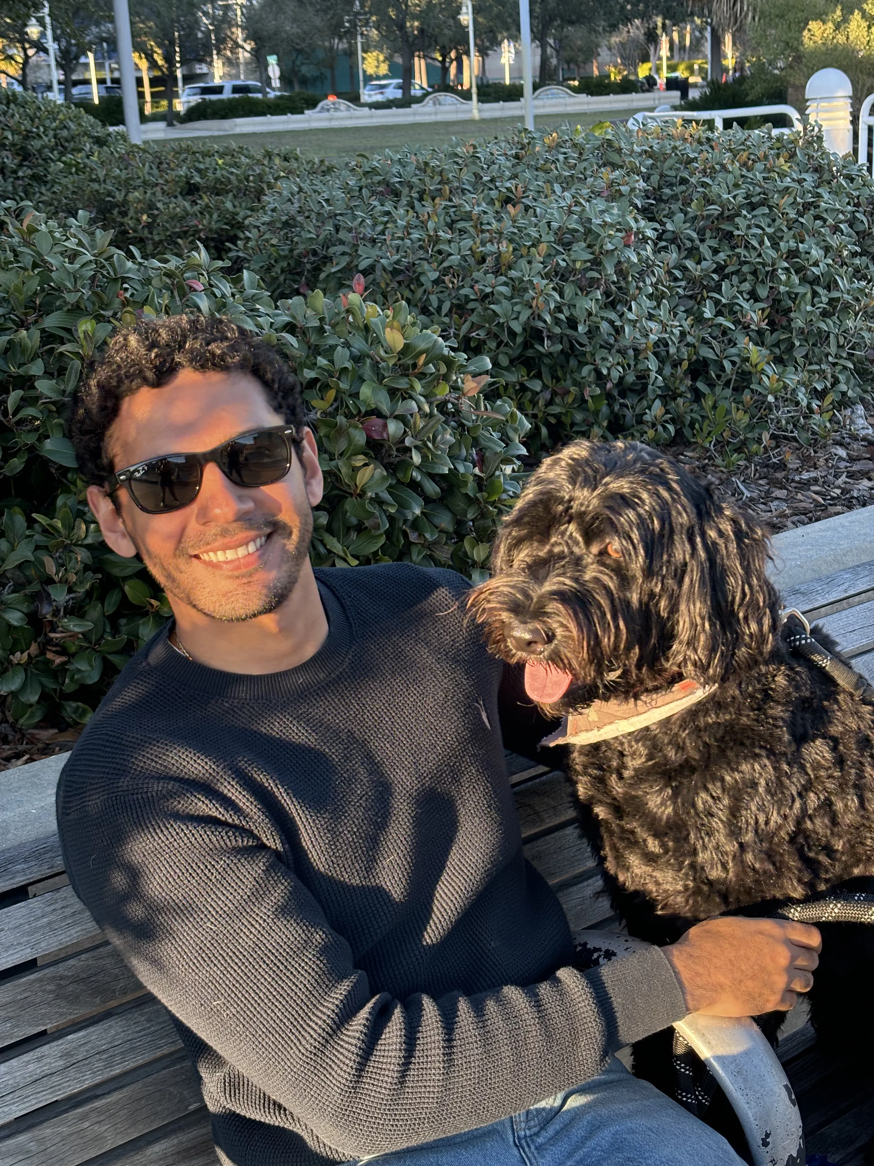 A pitcure of me and my dog Pongo.